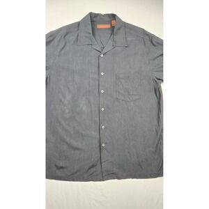 Tori Richard Men's Black Silk Embroidered Shirt-Tiki No Evil Size Large